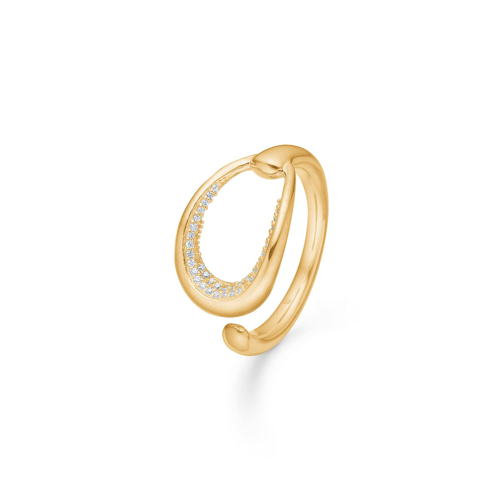 Elegant 14 Karats Guld Ring med Diamanter – Udsalg!