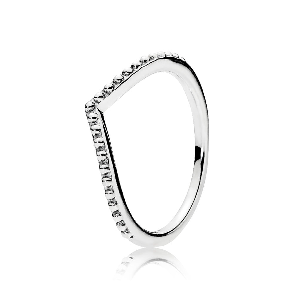 Pandora V-ring i sølv – Elegant Beaded Wish 196315