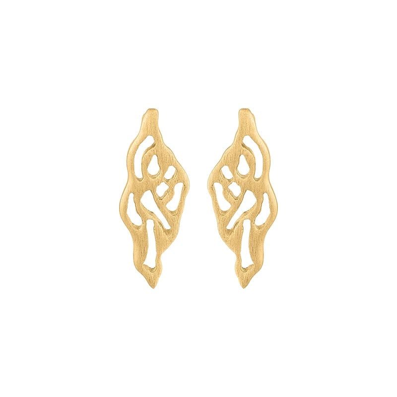 Blomsterblad Øreringe i Forgyldt Sølv – Elegant Smykkevalg
