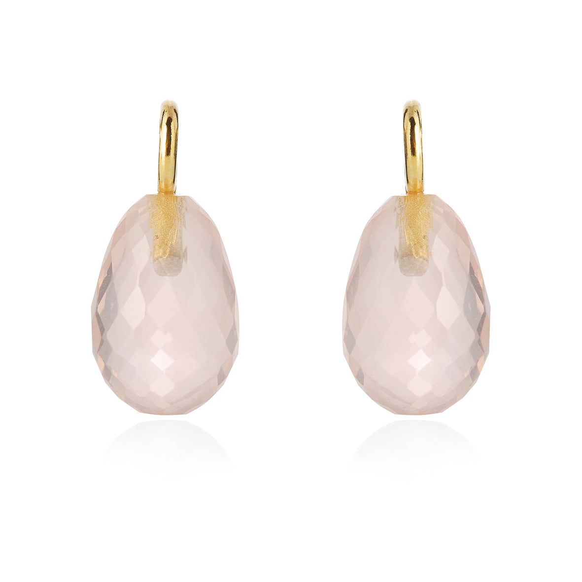 Elegante Øreringe med Rosakvarts – Uundgåelige Smykker