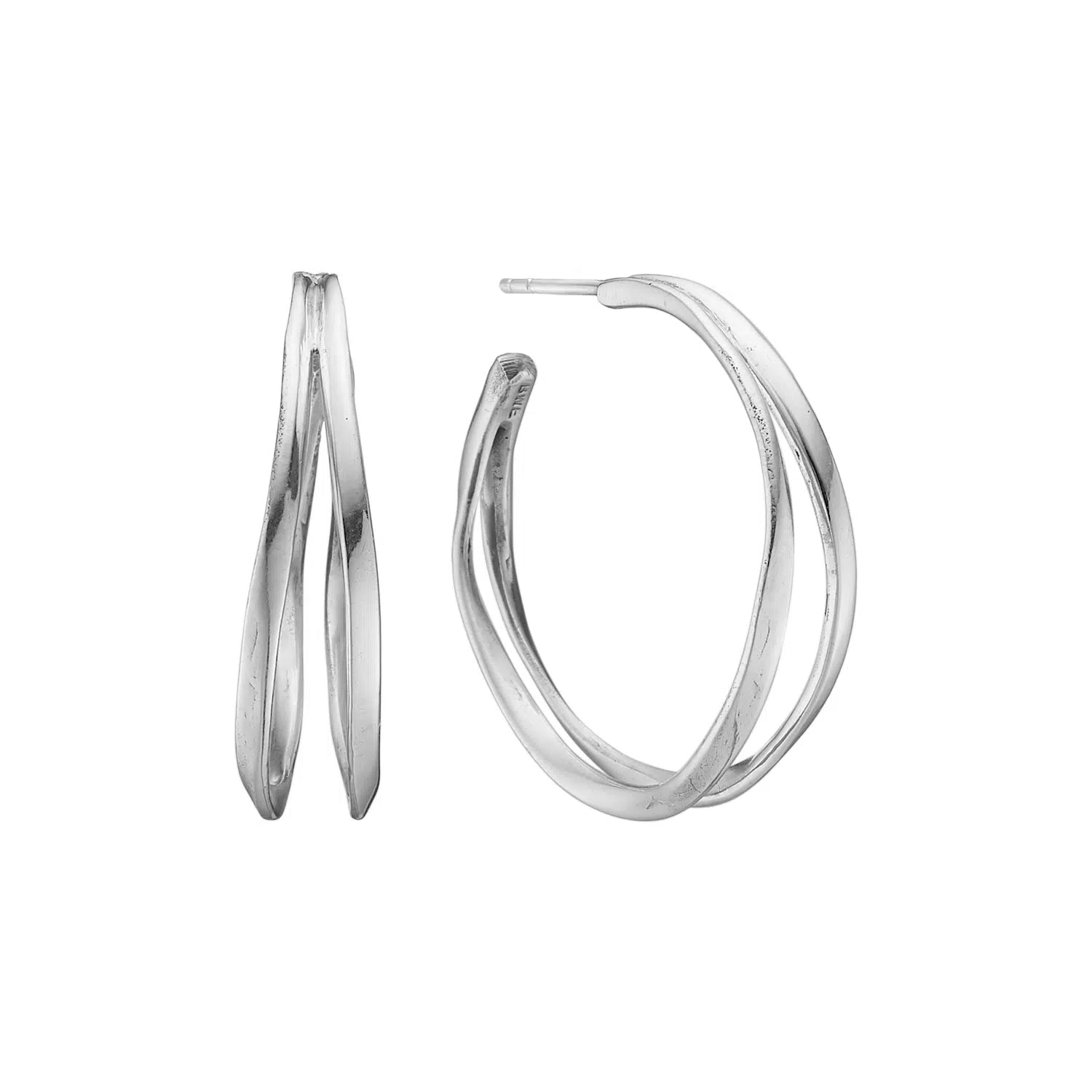 Bybirdie Lotus Sølv Creoler – Elegante Øreringe til Alle Anledninger