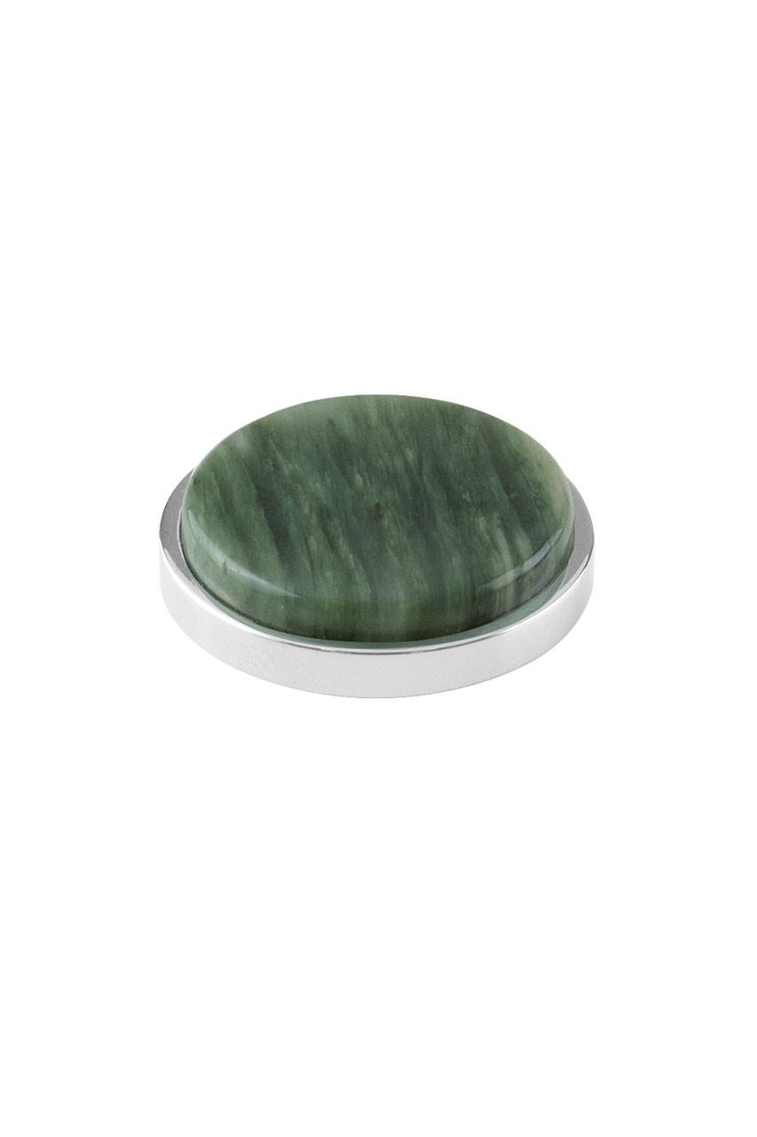 Dyrberg/Kern Sølv Topping med Grøn Jade – Elegant Smykkeaccessory