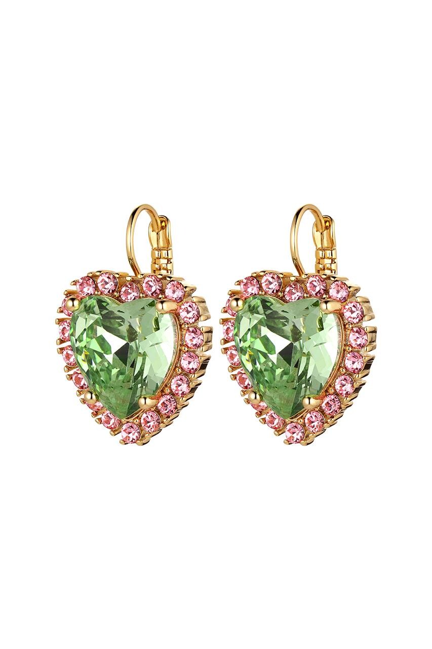 Dyrberg/Kern Guld Øreringe med Hjertevedhæng - Elegance!