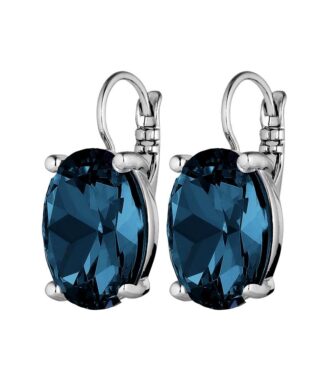 Dyrberg/Kern Chantal Øreringe med Blå Krystal – Sølv Finish