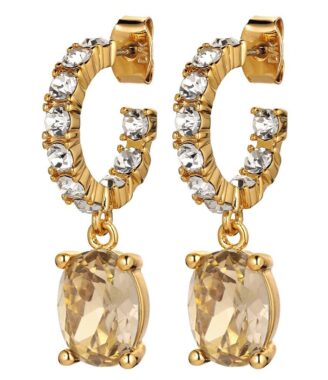 Guld Øreringe med Krystaller – Glamourøs Elegance!