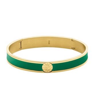 Dyrberg/Kern Guld Armbånd med Smaragdgrøn Emalje – Elegance