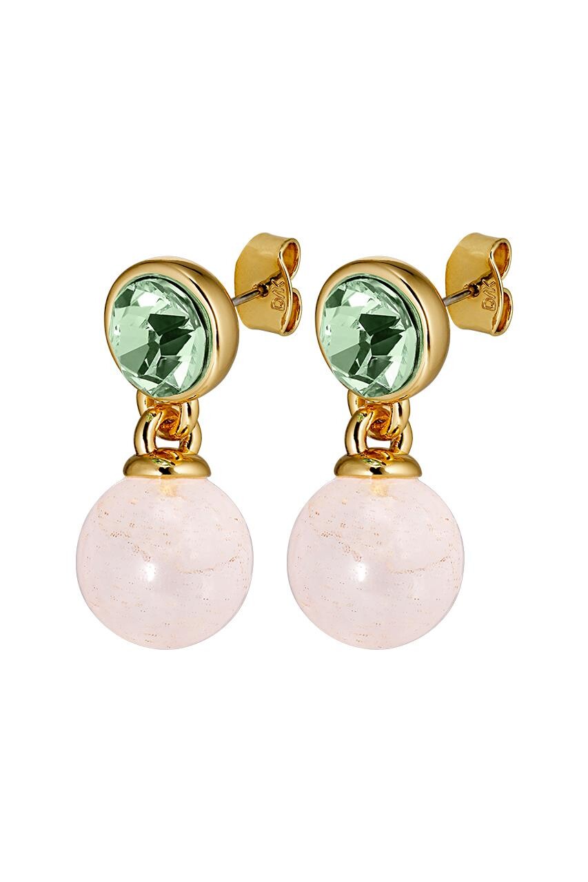 Dyrberg/Kern Naomi Øreringe i Guld med Krystal & Jadeperle