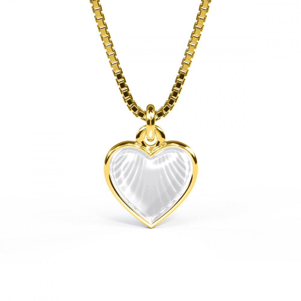 Forgyldt hjertehalskæde med hvid emalje fra Pia & Per