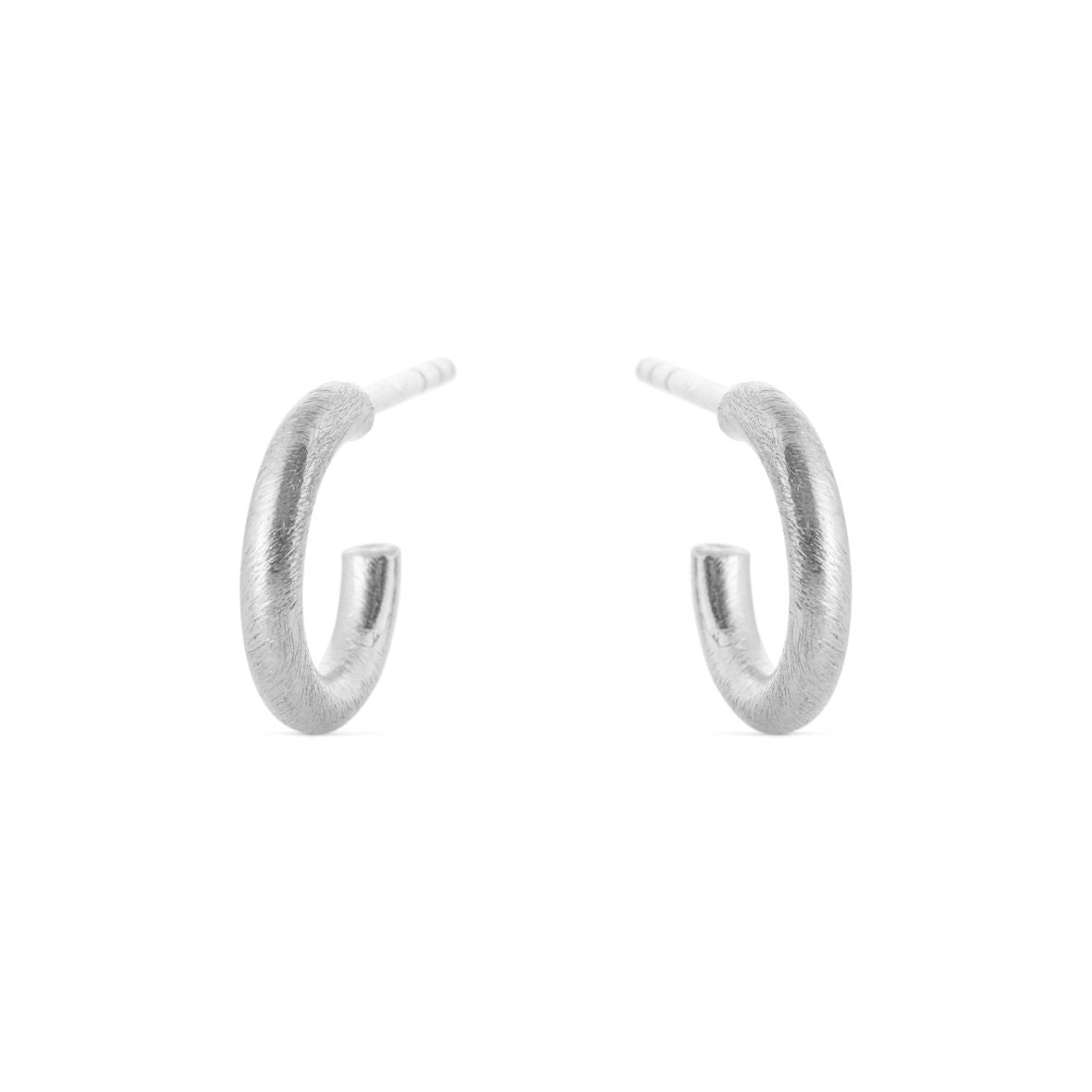 Susanne Friis Bjørner Sølv Creoler med Mat Overflade - 5558-1