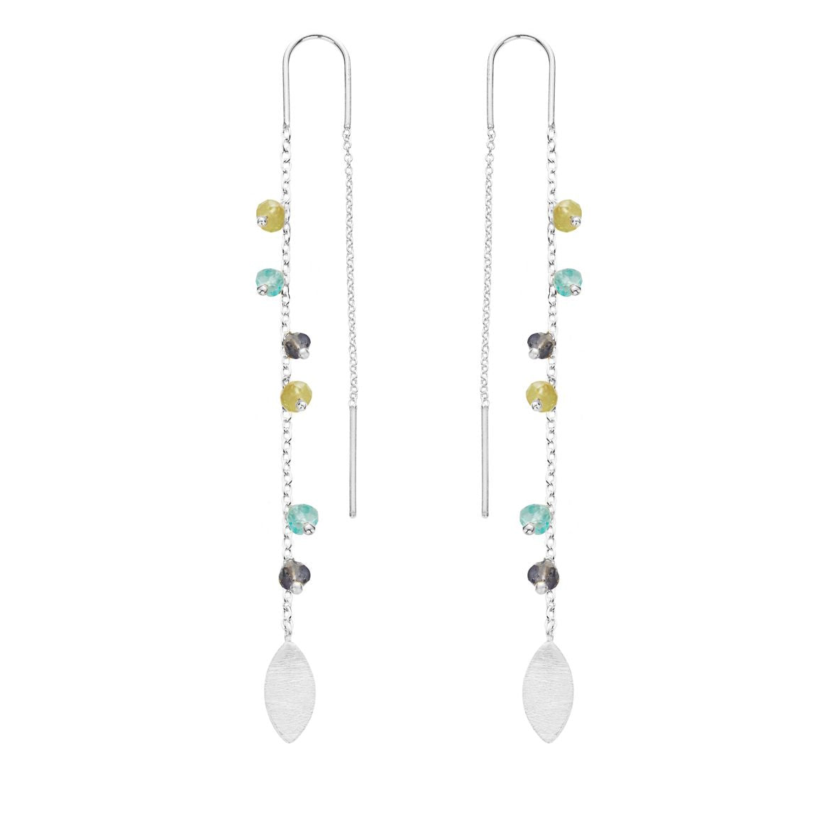 Farverige Sølvøreringe med Sten - Unik Elegance!