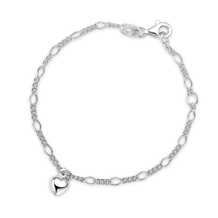 Justerbart sølv armbånd med hjerte – perfekt gave til børn!