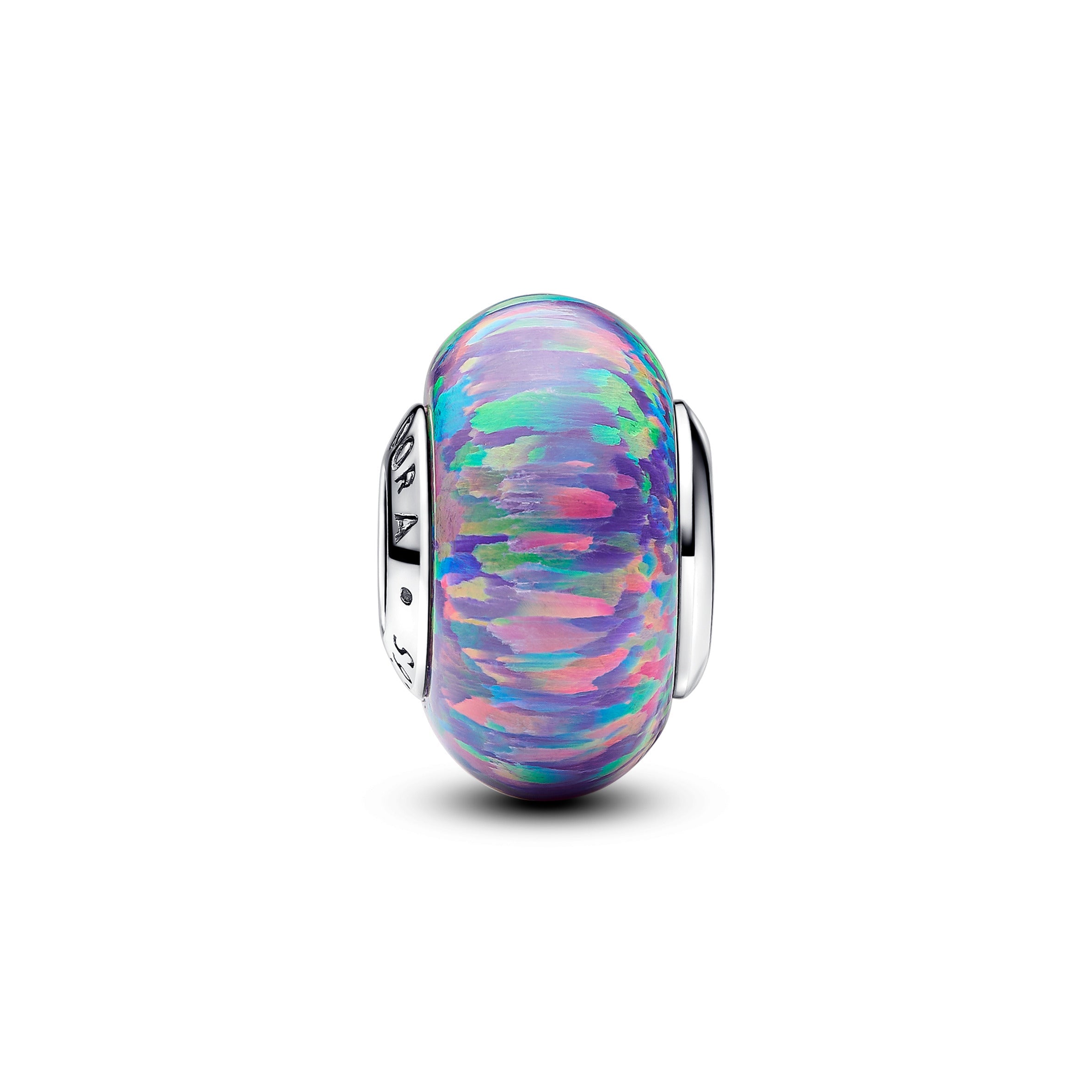 Pandora – Fortryllende lilla opal charm i sterling sølv