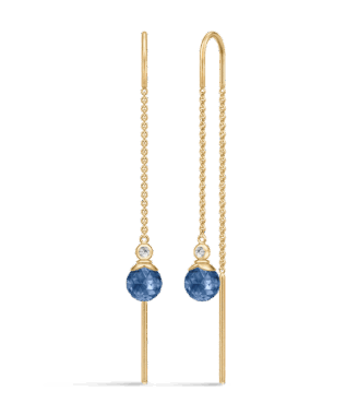 Safirblå Berry Kædeøreringe med Zirconia – Glamour!