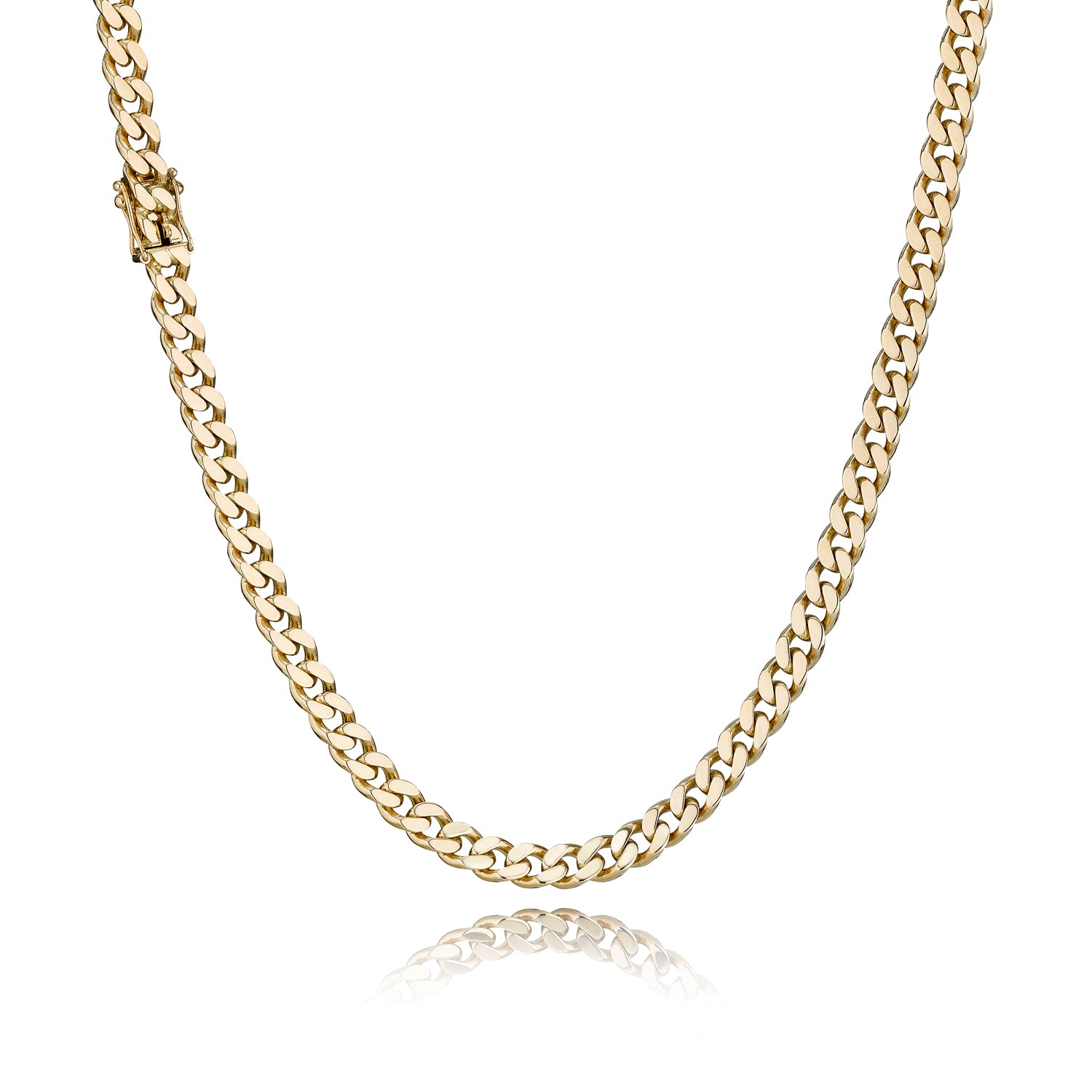 Elegant guld/hvidguld halskæde med kasselås - Stil og sikkerhed