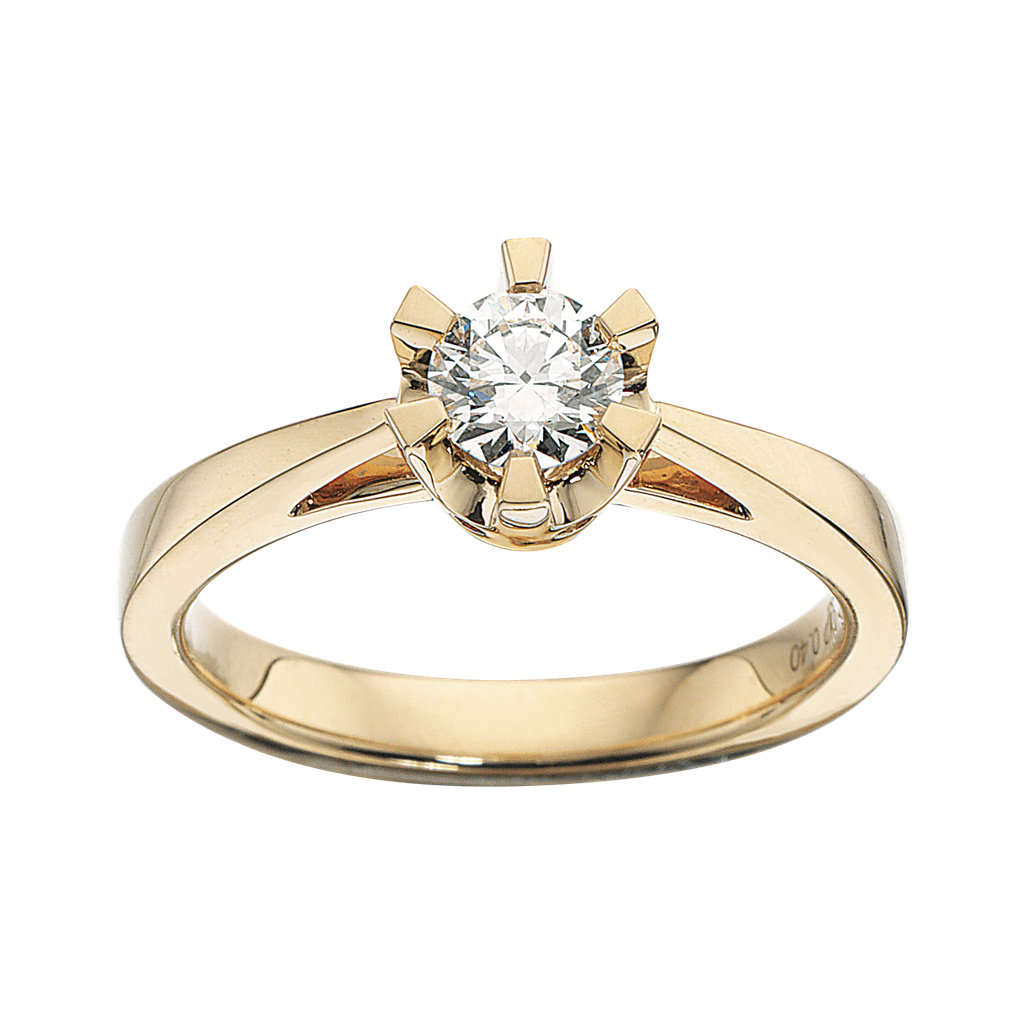 Elegant ring med 0,40 ct diamant i guld/hvidguld