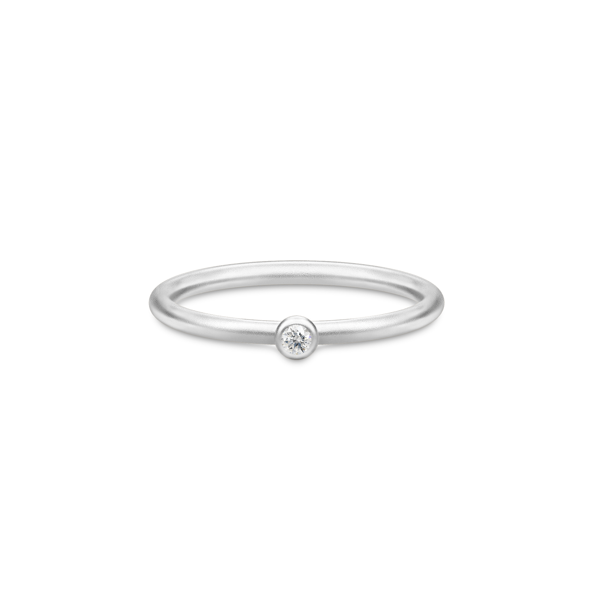 Finesse Ring i satinrhodineret sølv med klar zirkonia