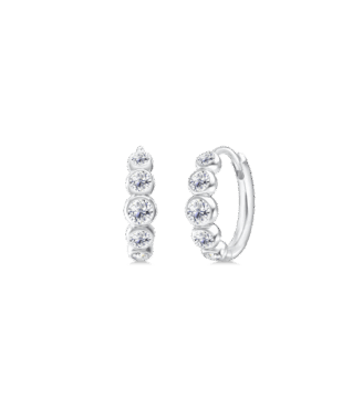 Lumen Medium Hoops med Top Wesselton Diamanter i Guld