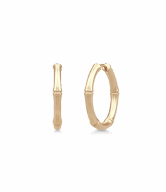 Bambus Hoops i 14 Karat Guld – Elegant og Naturlig Stil