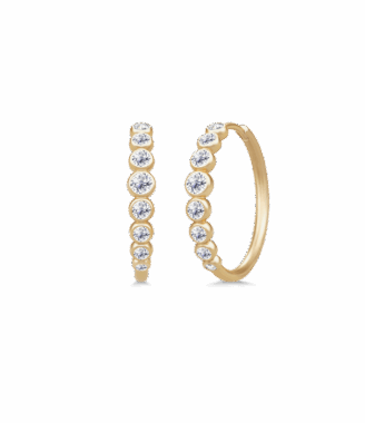 Elegant Midi Hoops i Guld med Diamanter - Uundgåelig!
