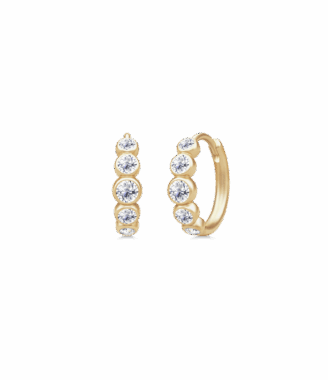 Elegant Lumen Medium Hoops med Top Wesselton Diamanter