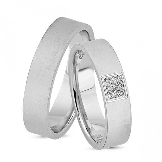 Elegant 14 Karat Hvidguld Vielsesringe – Bryllupstilbud!