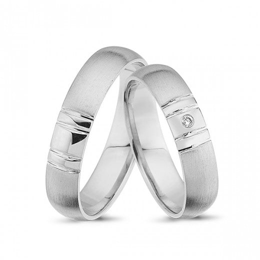 Nuran Vielsesringe i 14 Karat Hvidguld – Elegant Design