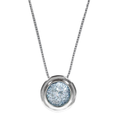 Antikt romersk glas halskæde i sølv – Håndlavet elegance