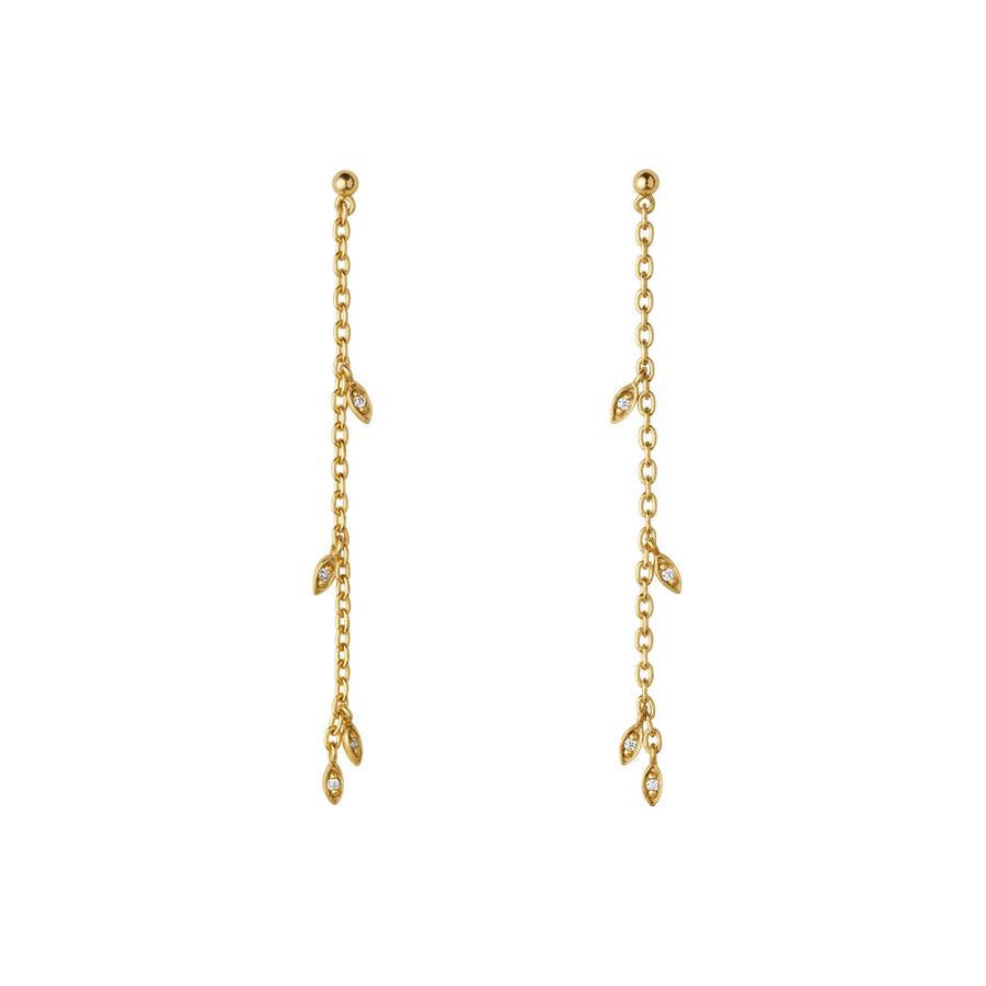 byBiehl – Jungle Ivy forgyldte ørestikker med træplantning