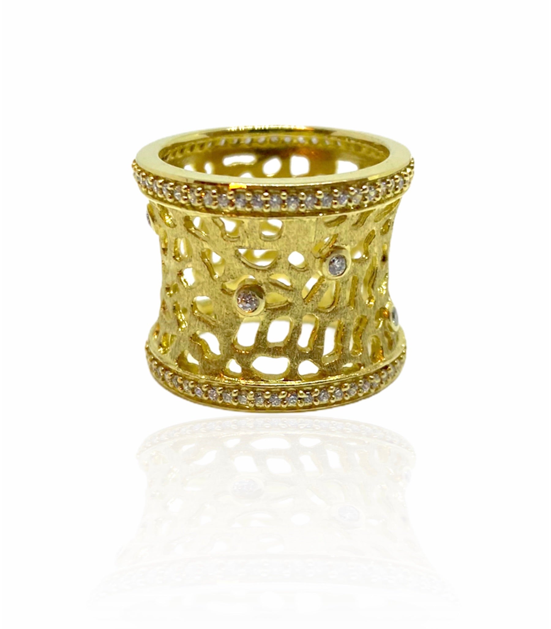 Forgyldt sølv ring med zirkonia - Kranz & Ziegler Outlet