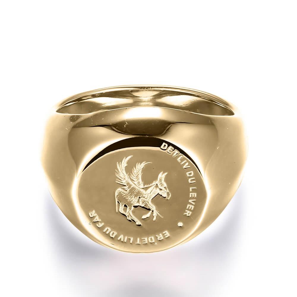 Livsvalg ring med vinger – Forgyldt design til enhver anledning