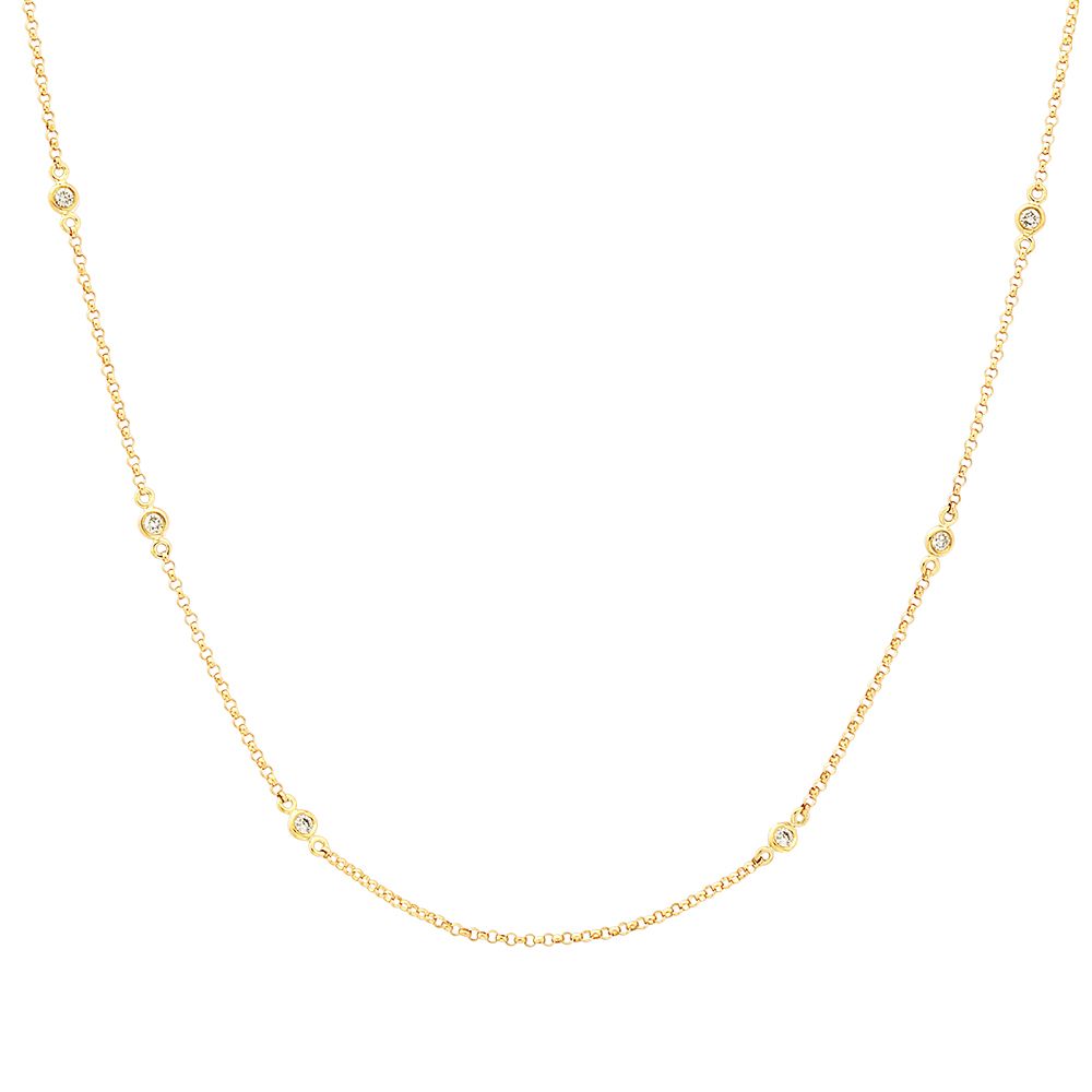 Elegant 14kt Guld Halskæde med Diamanter – Nuran Zoe