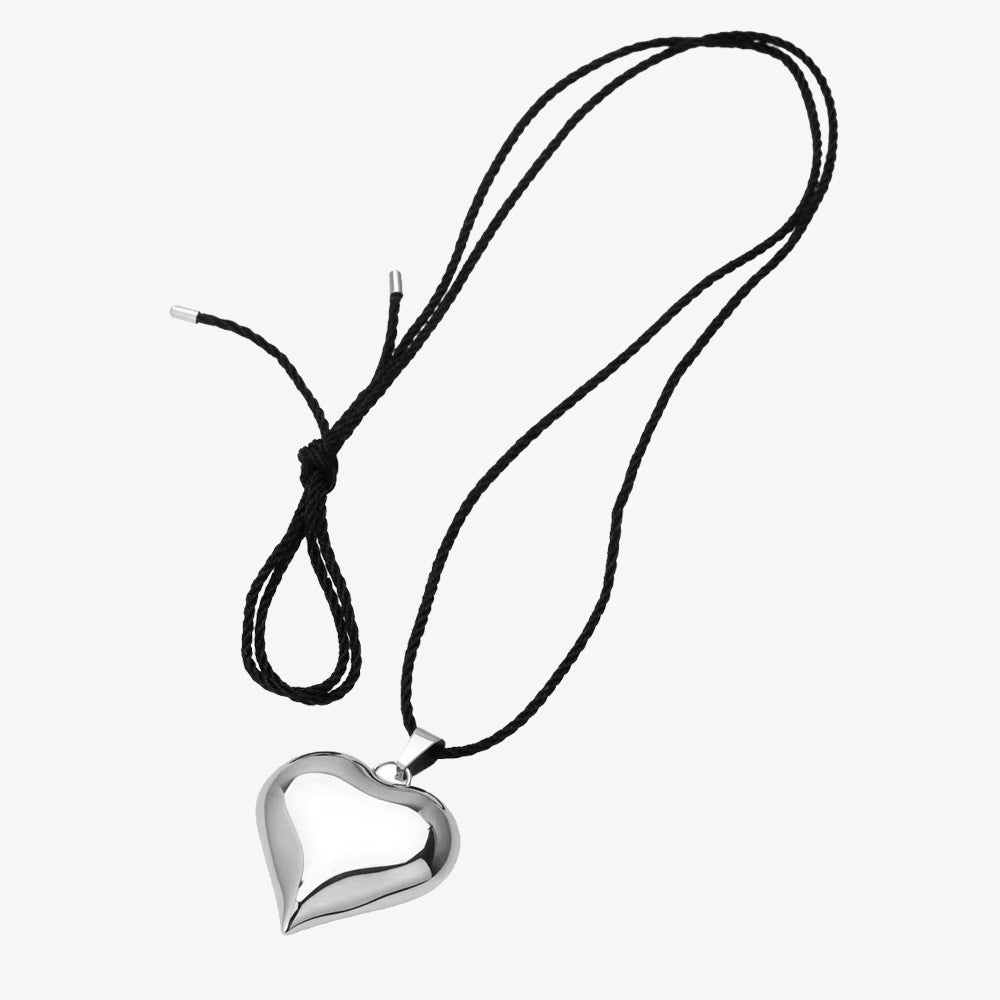 Vintage Læderhalskæde i Rustfrit Stål - Must-Have!