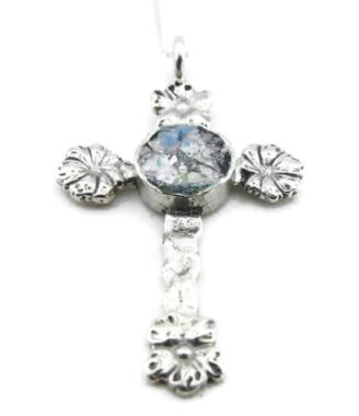 Blomster Kors Halskæde i 925 Sølv - UDGÅR! Få det nu!