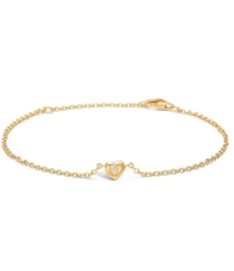 Blossom - Forgyldt sølv armbånd med hjerte - 23101164-20