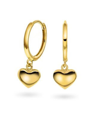 Arne Nordlie - 14kt guld creoeler med små hjerter - 53448
